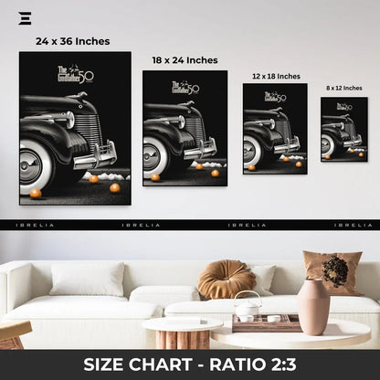 Premium Resin Coated Wall Art – The Godfather 50 Years Car & Oranges Collectible | IBRELIA Pakistan IBRELIA