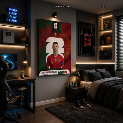 Cristiano Ronaldo FIFA World Cup 2026 Wall Art – Portugal Football Legend | IBRELIA™