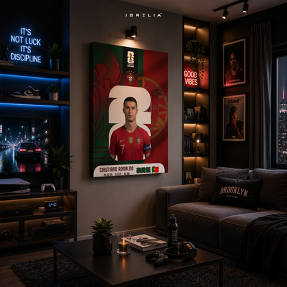 Cristiano Ronaldo FIFA World Cup 2026 Wall Art – Portugal Football Legend | IBRELIA™