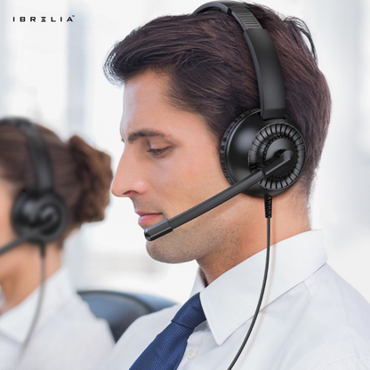 HOCO W112 Clear Call Headset – Professional Wired Headphones with Mic | IBRELIA™