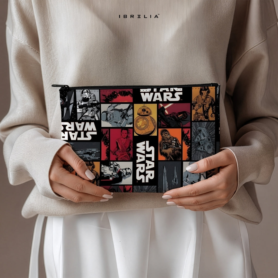 Galactic Space Saga Makeup & Pencil Pouch – Double-Sided Print – IBRELIA™ IBRELIA