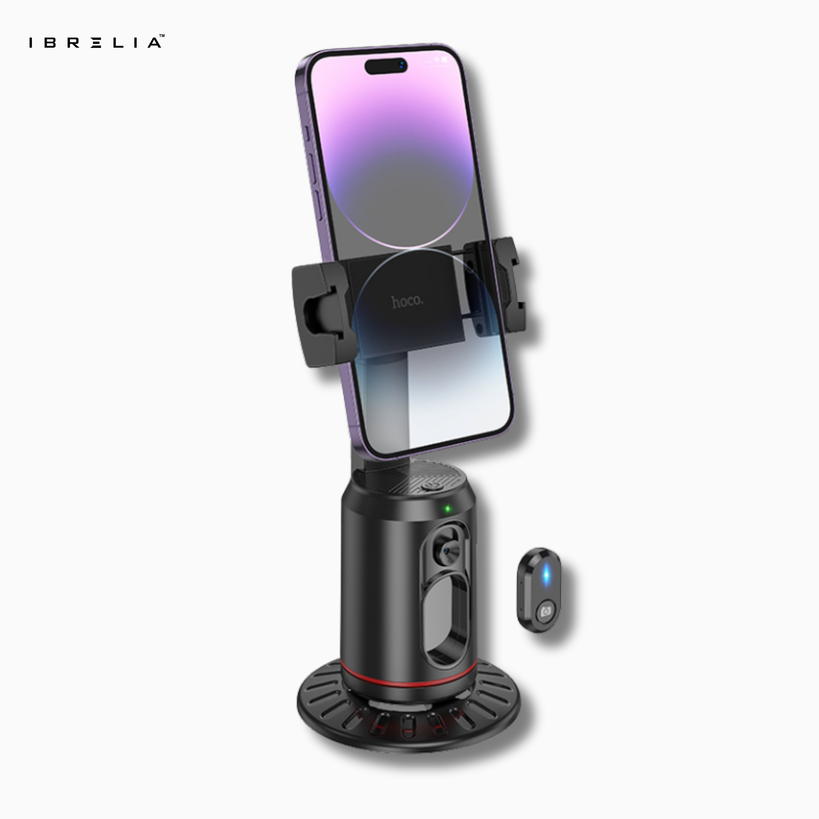 HOCO K23 Auto Face Tracking Holder – 360° Smart Rotation + Bluetooth Remote | IBRELIA™