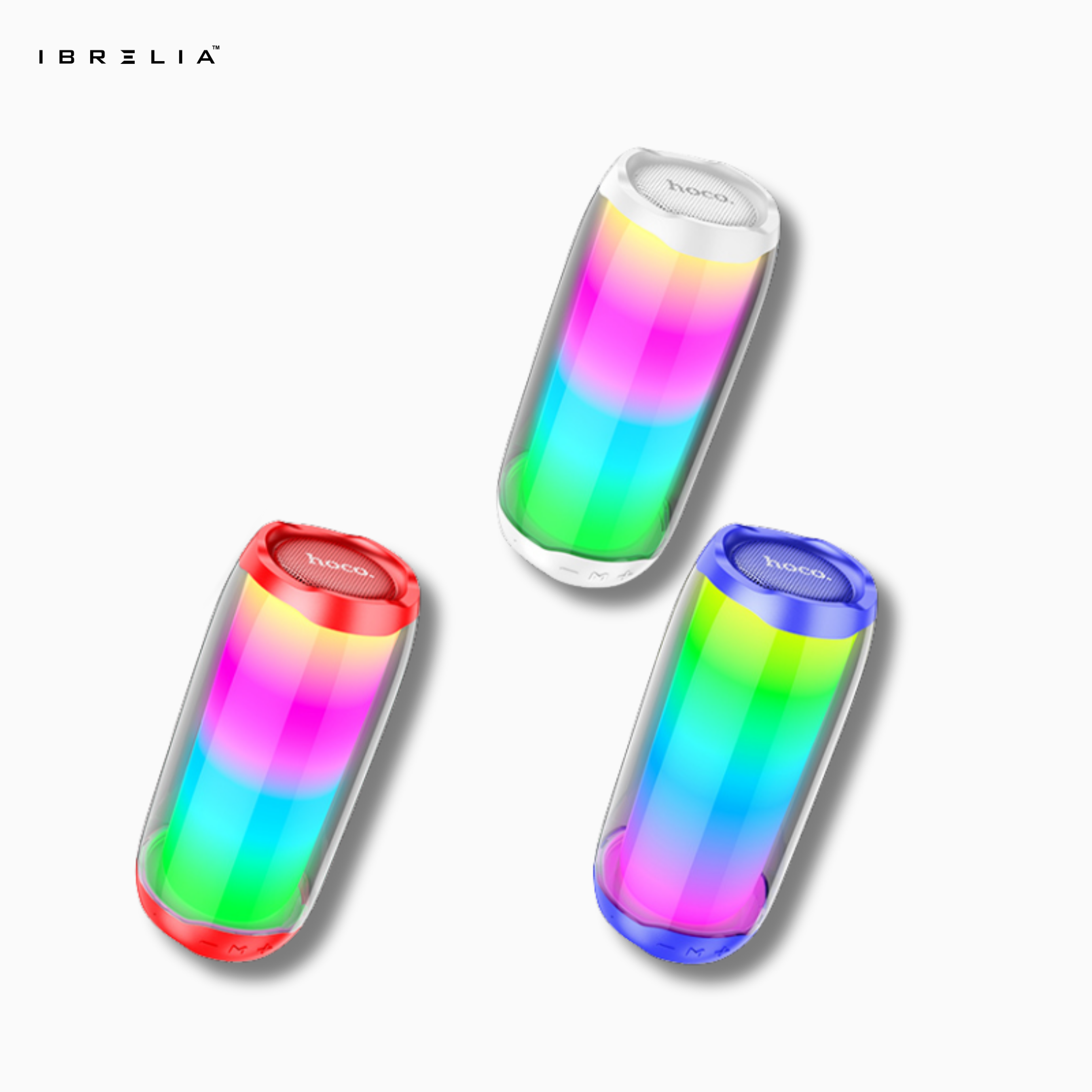 HOCO HC8 Pulsating Colorful Luminous Wireless Speaker – 10W 360° Surround Sound with RGB Lighting & TWS | IBRELIA™