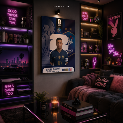 Kylian Mbappé FIFA World Cup 2026 Wall Art – France Football Superstar | IBRELIA™