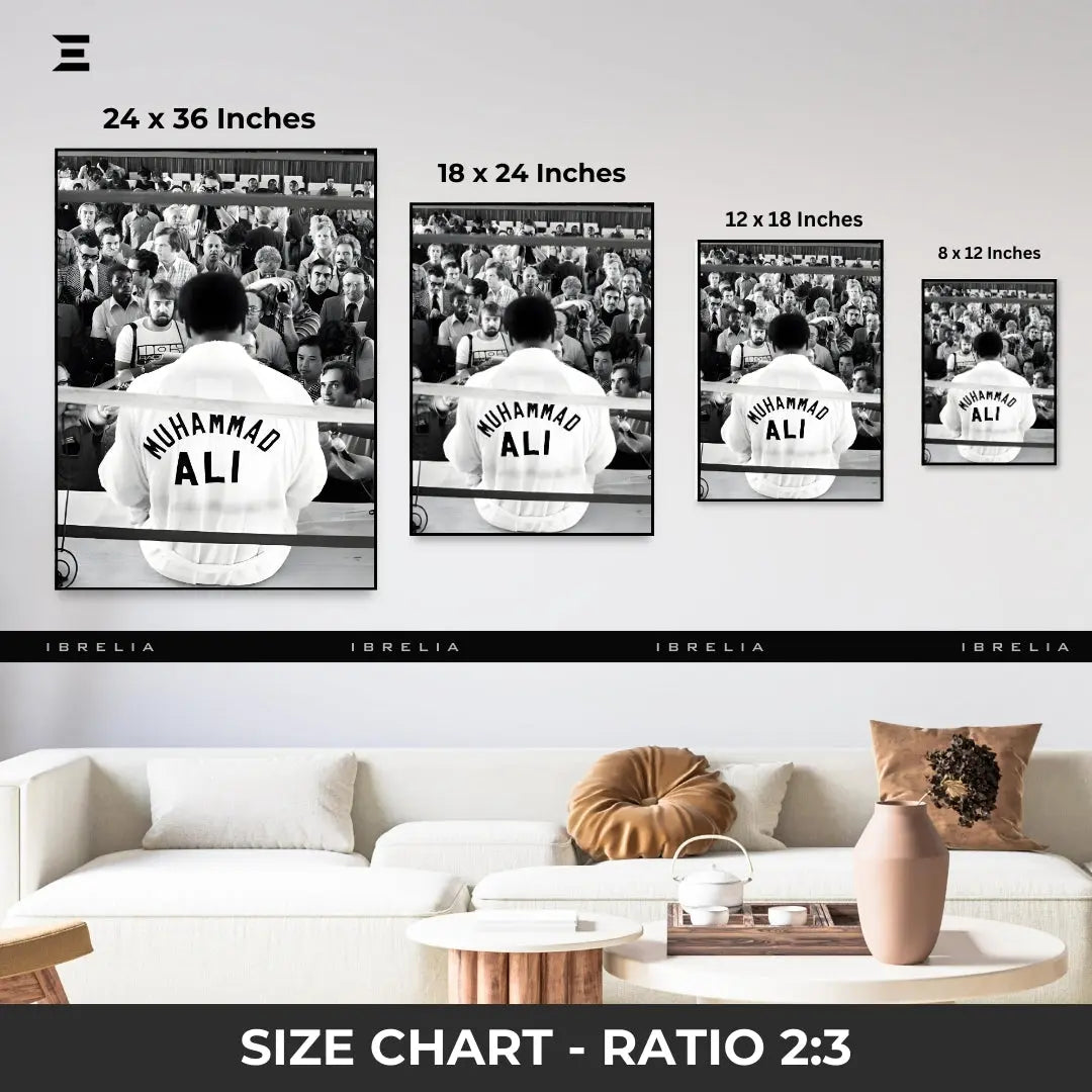 Premium Resin Coated Wall Art – Muhammad Ali Press Conference Frame | IBRELIA Pakistan IBRELIA