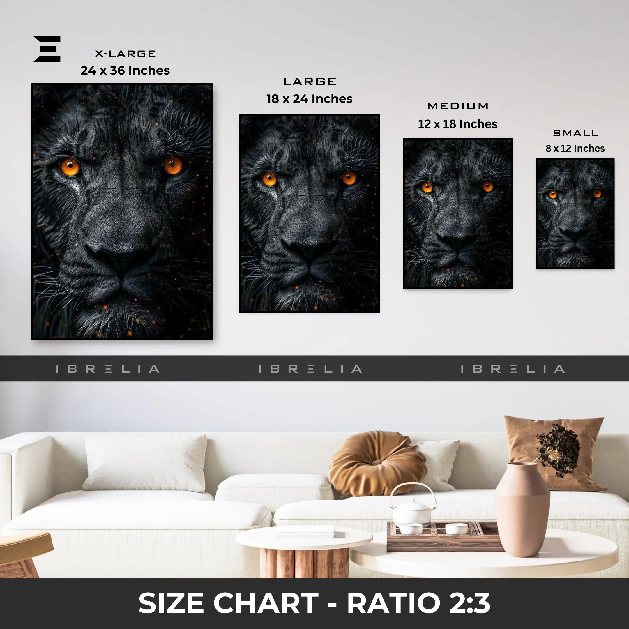 Lion Power Resin Wall Art – “Golden Eyes” Edition | IBRELIA IBRELIA