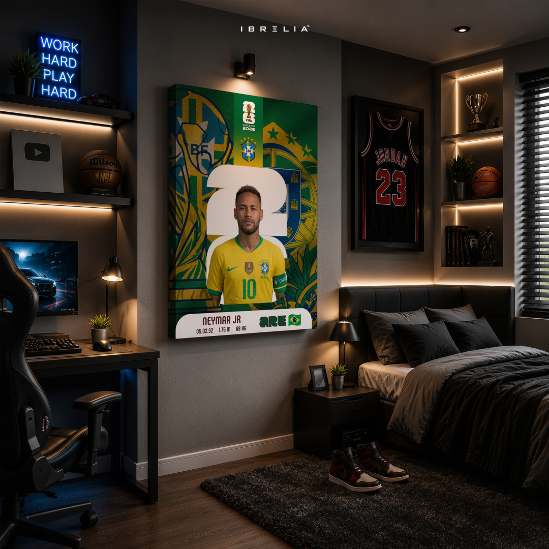 Neymar Jr FIFA World Cup 2026 Wall Art – Brazil Football Legend | IBRELIA™