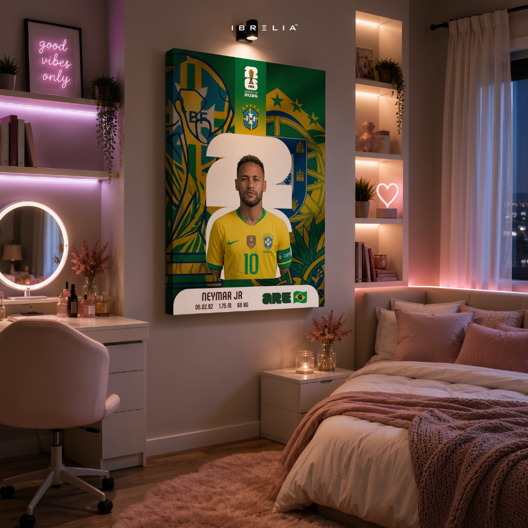 Neymar Jr FIFA World Cup 2026 Wall Art – Brazil Football Legend | IBRELIA™