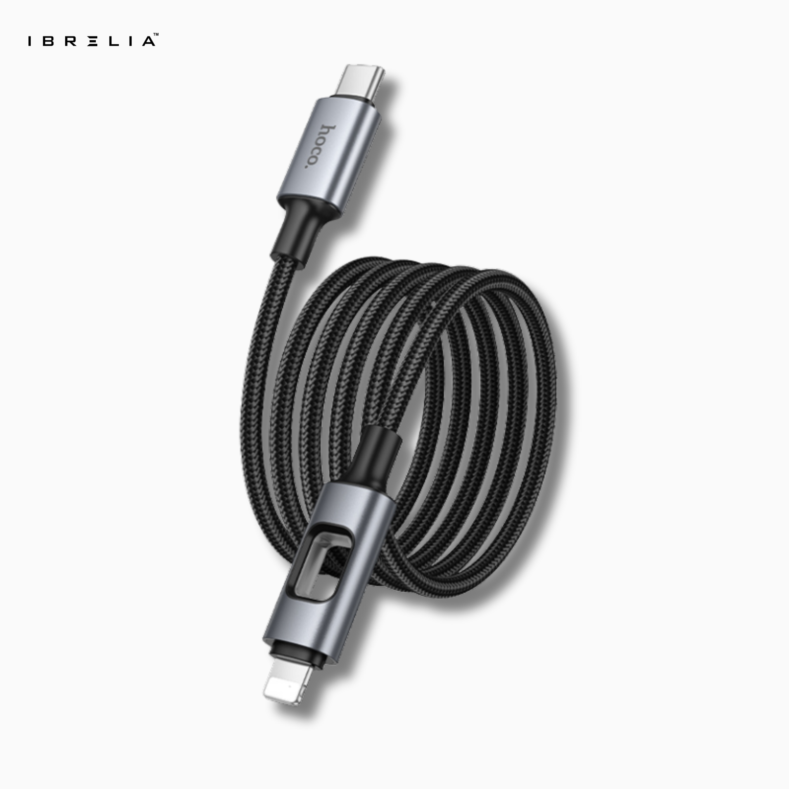 HOCO U144 Colorful LED Fast Charging Data Cable | 27W PD | 1.2m Nylon Braided | iPhone | IBRELIA™