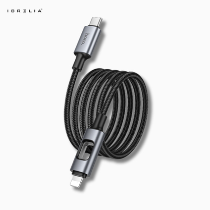 HOCO U144 Colorful LED Fast Charging Data Cable | 27W PD | 1.2m Nylon Braided | iPhone | IBRELIA™