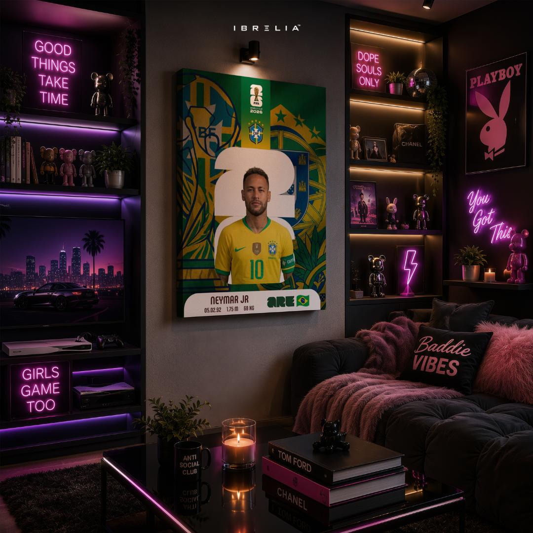 Neymar Jr FIFA World Cup 2026 Wall Art – Brazil Football Legend | IBRELIA™