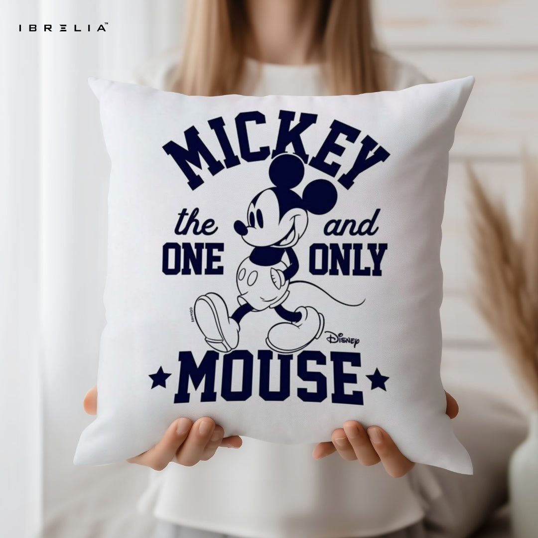 Mickey Mouse Classic Cushion – “The One and Only” Cartoon Pillow 15x15 Inch | Minimal Disney Style | IBRELIA™