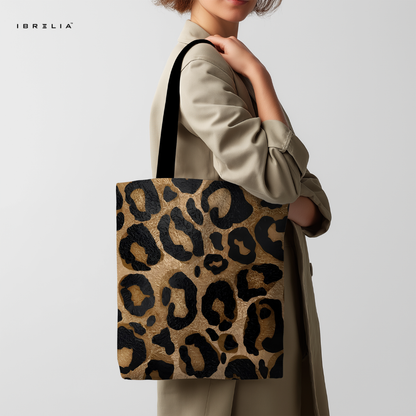 IBRELIA™ Leopard Print Luxe Tote Bag – Classic Animal Print Statement Tote IBRELIA