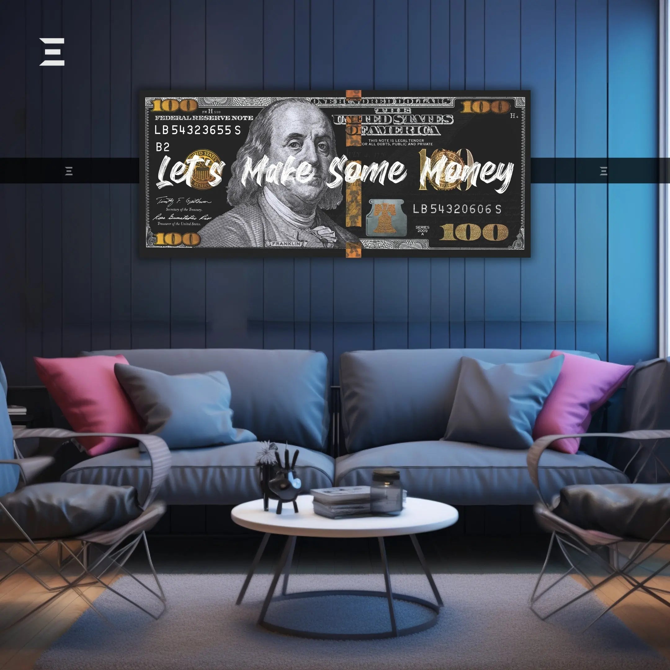 Ultra Wide Wall Art – “Let’s Make Some Money” Dollar Design | IBRELIA IBRELIA