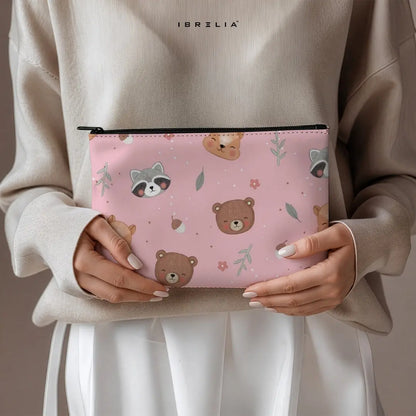 Woodland Cubs Makeup & Pencil Pouch – Double-Sided Print – IBRELIA™