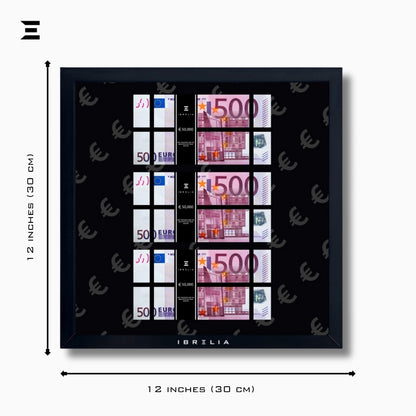 IBRELIA™ 3D Euro Money Frame – €500 Stacks | Premium 12x12 Luxury Acrylic Display Frame