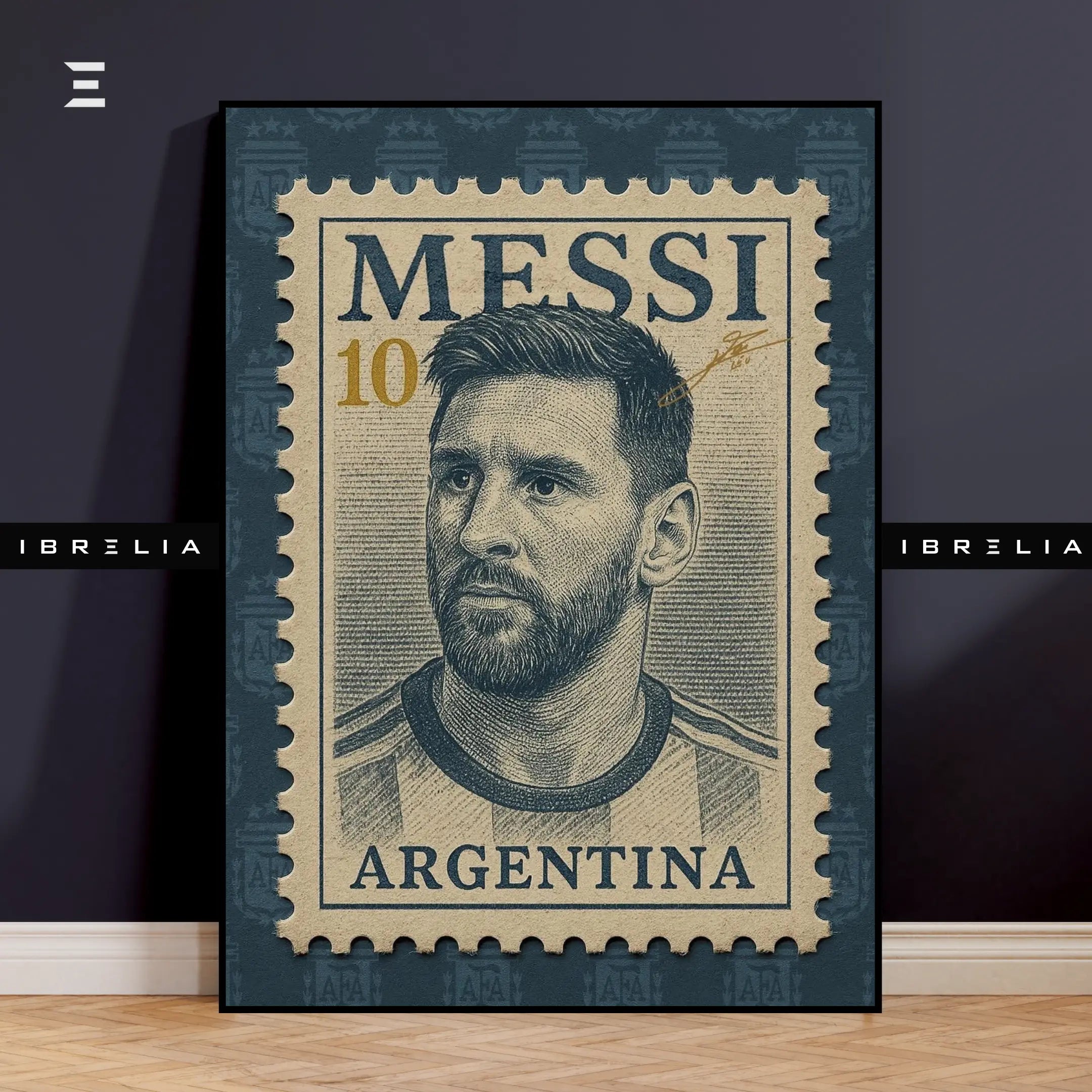 Lionel Messi Resin Wall Art – “Argentina Stamp” Edition | IBRELIA IBRELIA