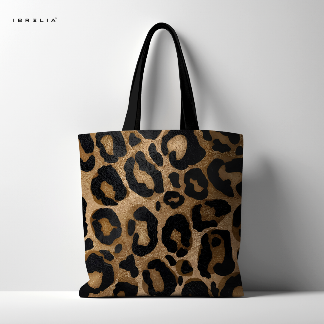 IBRELIA™ Leopard Print Luxe Tote Bag – Classic Animal Print Statement Tote IBRELIA