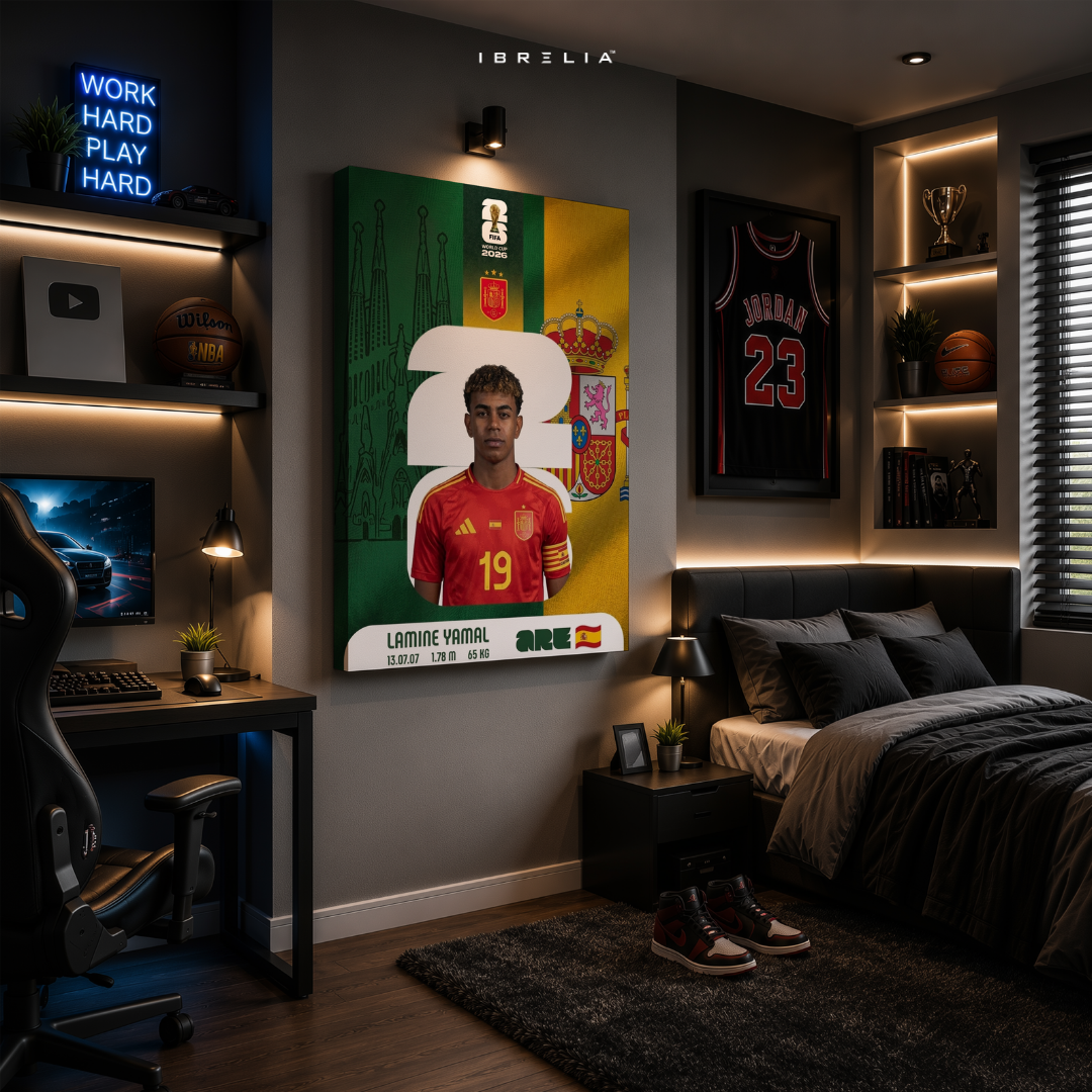 Lamine Yamal FIFA World Cup 2026 Wall Art – Spain Football Wonderkid | IBRELIA™