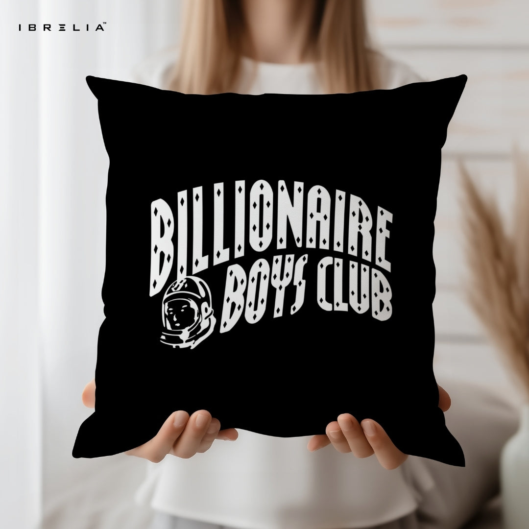 Billionaire Boys Club Logo Cushion – BBC Streetwear Typography Pillow 15x15 Inch | Black Hype Cushion | IBRELIA™ IBRELIA