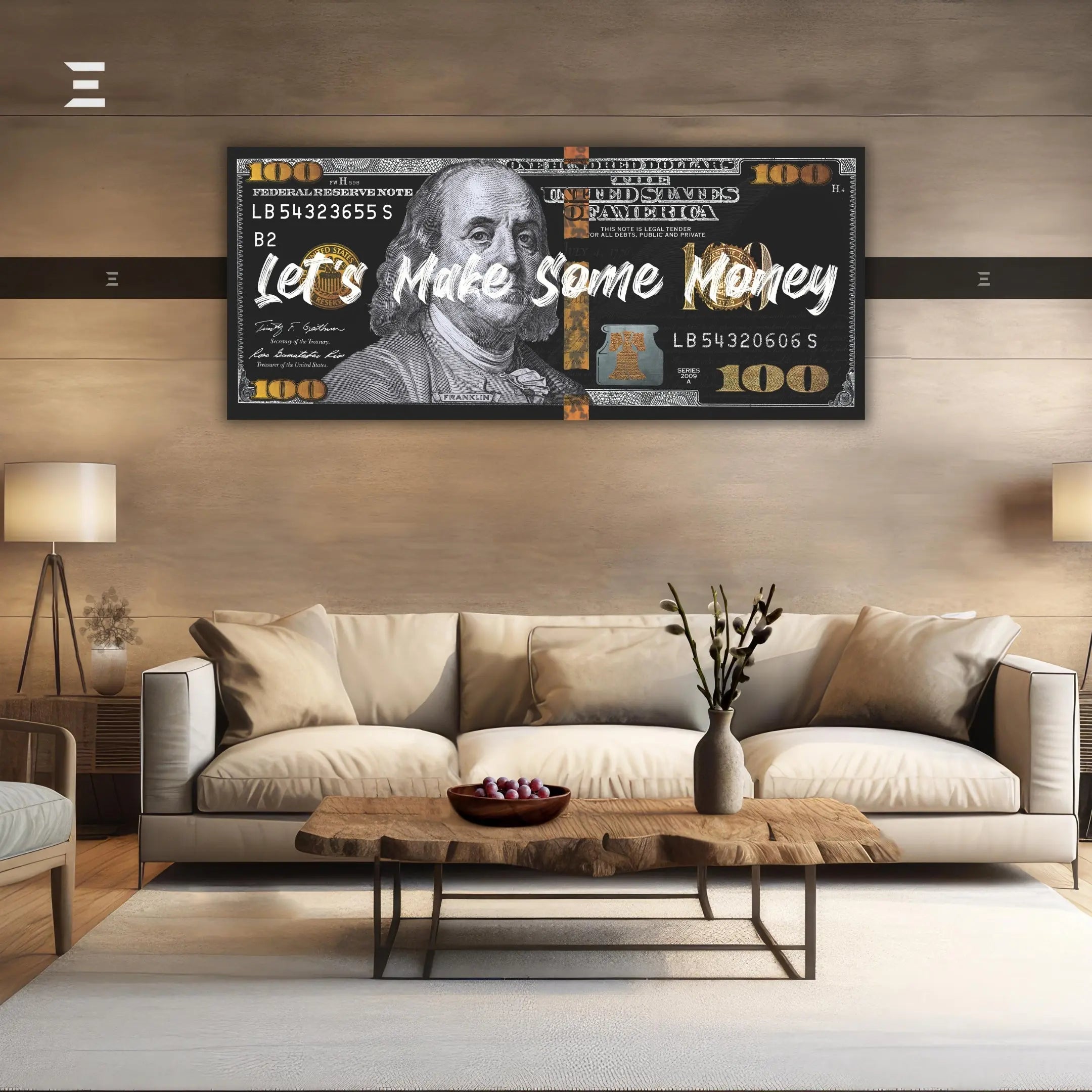 Ultra Wide Wall Art – “Let’s Make Some Money” Dollar Design | IBRELIA IBRELIA