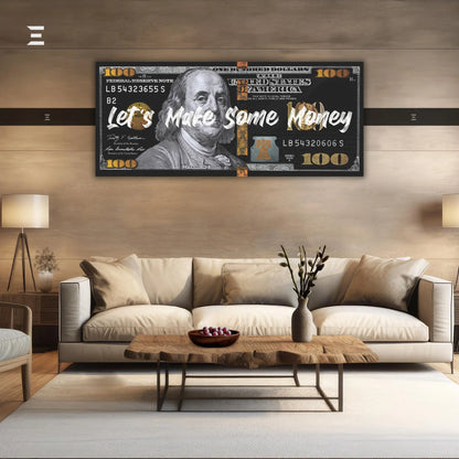 Ultra Wide Wall Art – “Let’s Make Some Money” Dollar Design | IBRELIA IBRELIA