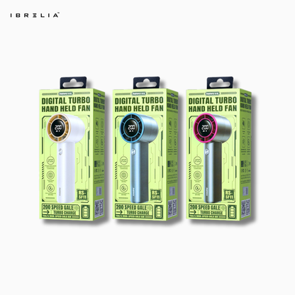 REMAX RS-SF11 Digital Display Turbocharged Handheld Fan | 200-Speed High-Speed Power | USB Rechargeable | IBRELIA™