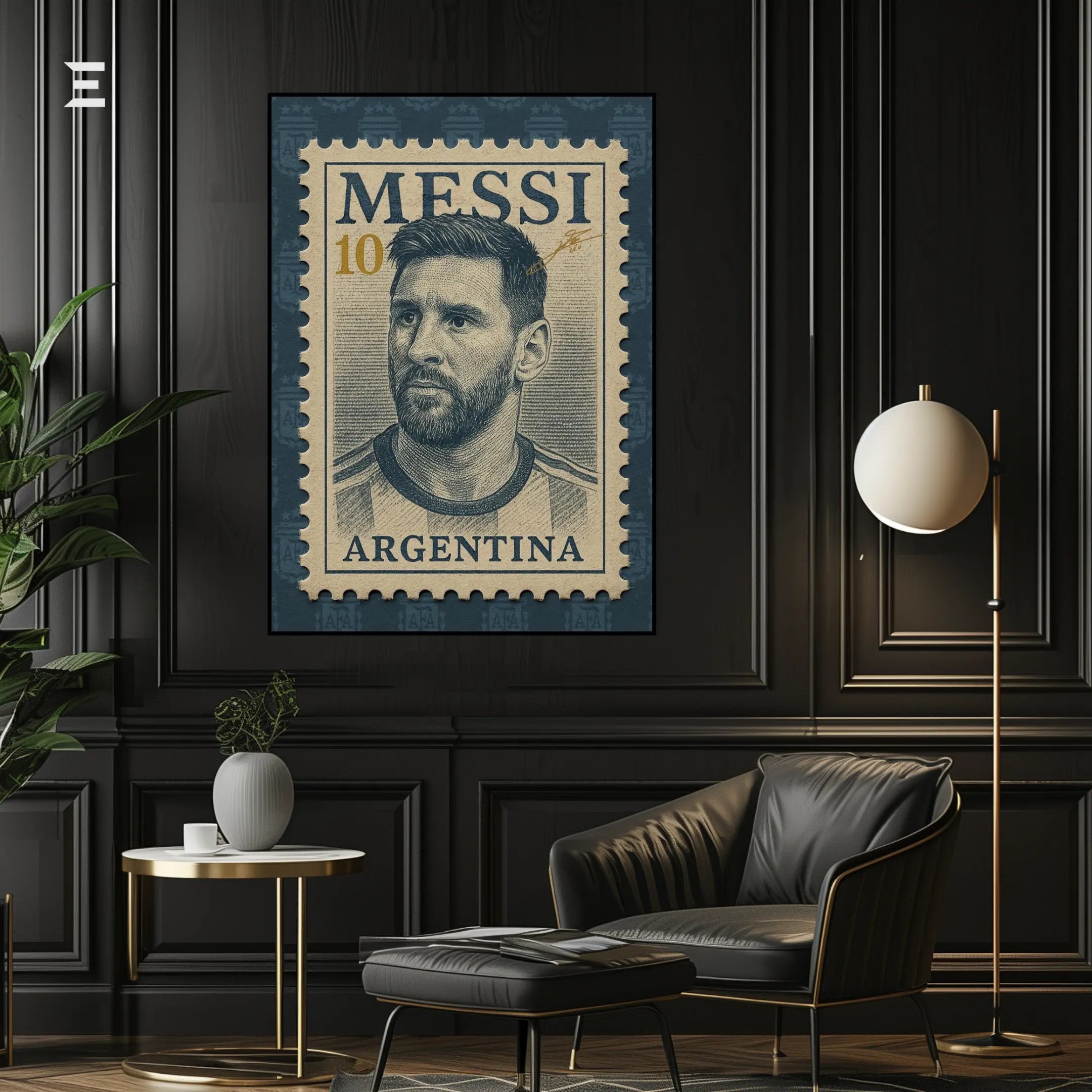 Lionel Messi Resin Wall Art – “Argentina Stamp” Edition | IBRELIA IBRELIA