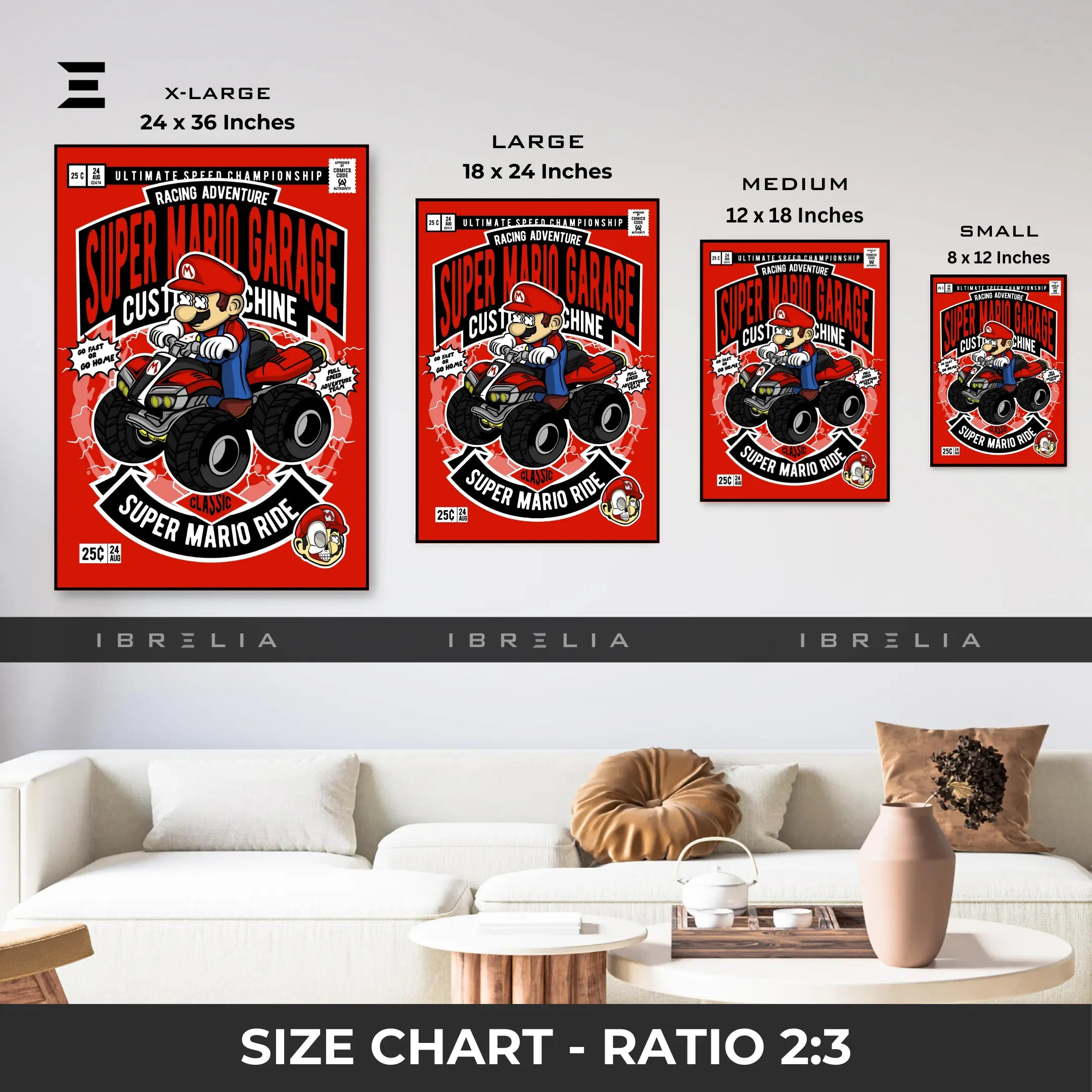 Super Mario Pop Art Resin Wall Art – “Racing Adventure Garage Edition” | IBRELIA IBRELIA