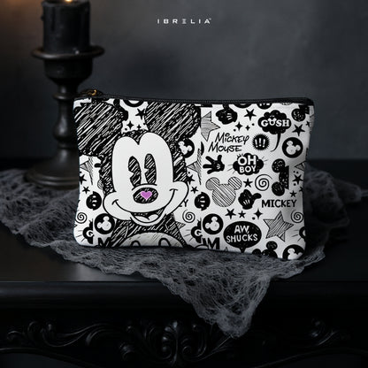Mickey Mouse Doodle Art Makeup & Pencil Pouch – Double-Sided Print – IBRELIA™