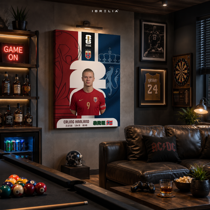 Erling Haaland FIFA World Cup 2026 Wall Art – Norway Football Superstar | IBRELIA™
