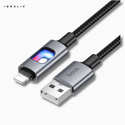 HOCO U144 Colorful LED Charging Data Cable | iPhone | 1.2m Nylon Braided | 2.4A Fast Charge | IBRELIA™