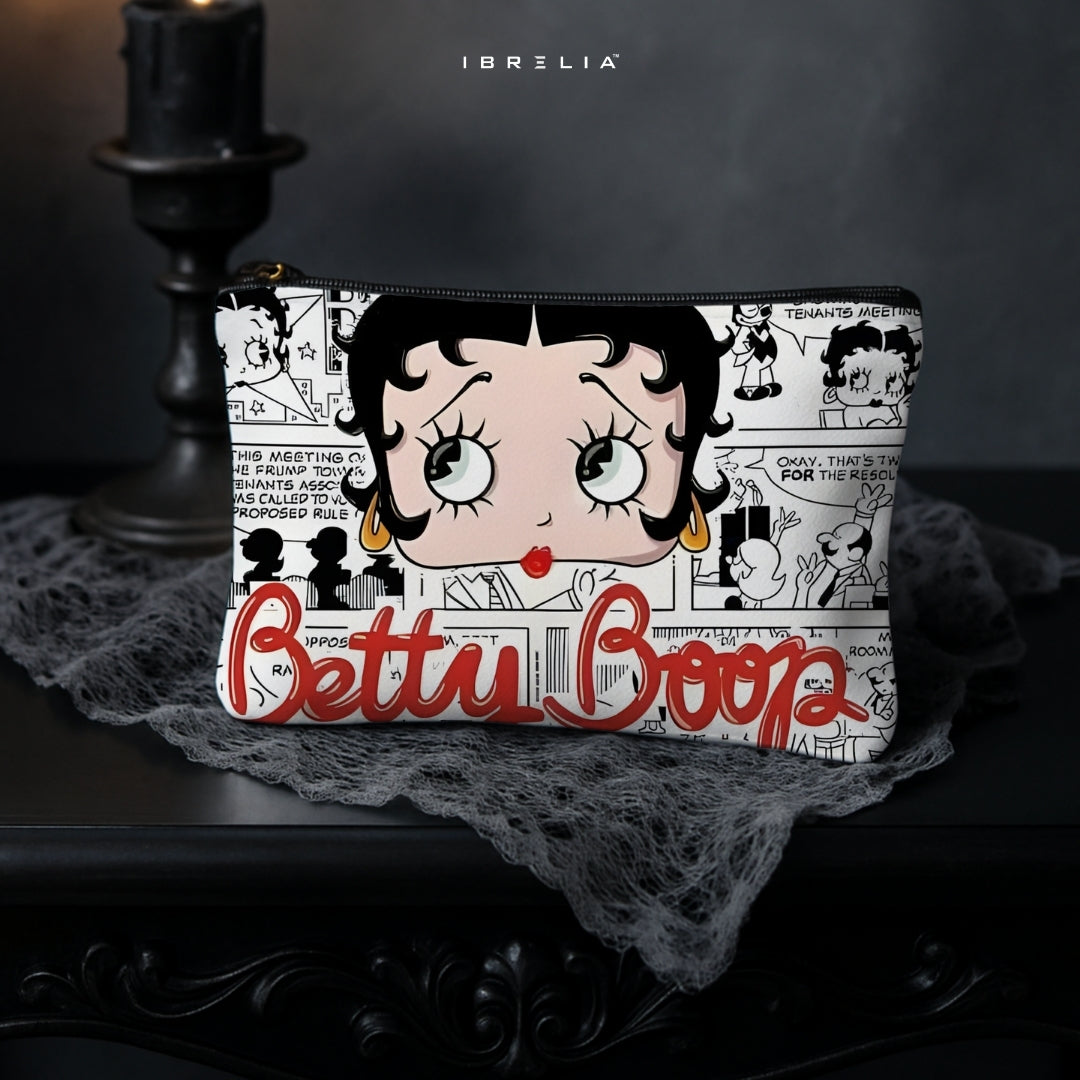 Betty Boop Vintage Comic Makeup & Pencil Pouch – Double-Sided Print – IBRELIA™