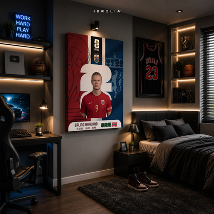 Erling Haaland FIFA World Cup 2026 Wall Art – Norway Football Superstar | IBRELIA™