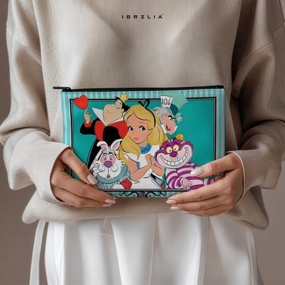 Alice in Wonderland Character Makeup & Pencil Pouch – Double-Sided Print – IBRELIA™
