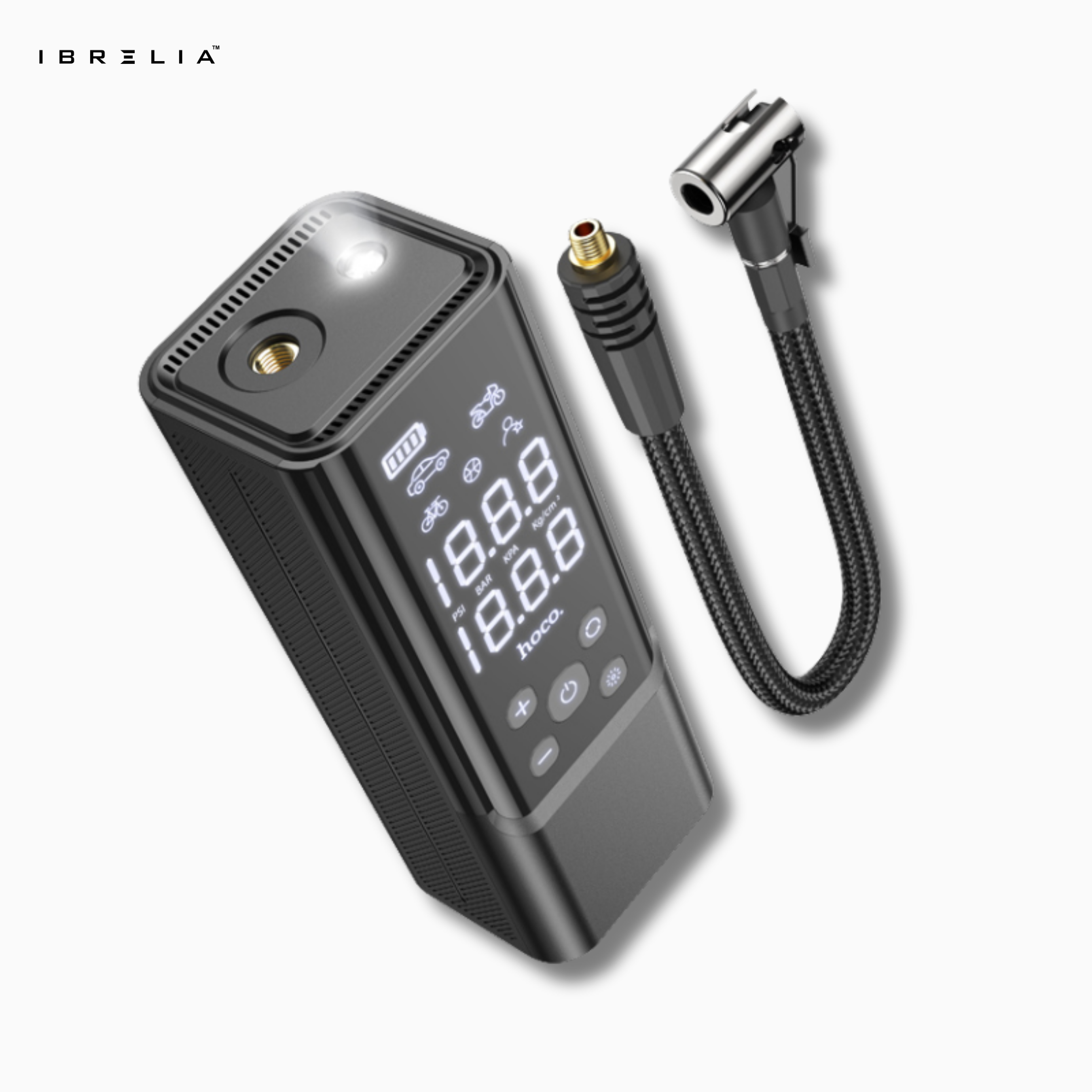 HOCO ZP7 Maddy Portable Smart Air Pump – 5000mAh 2-in-1 Power Bank & Air Compressor | IBRELIA™