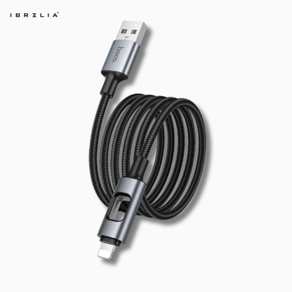 HOCO U144 Colorful LED Charging Data Cable | iPhone | 1.2m Nylon Braided | 2.4A Fast Charge | IBRELIA™