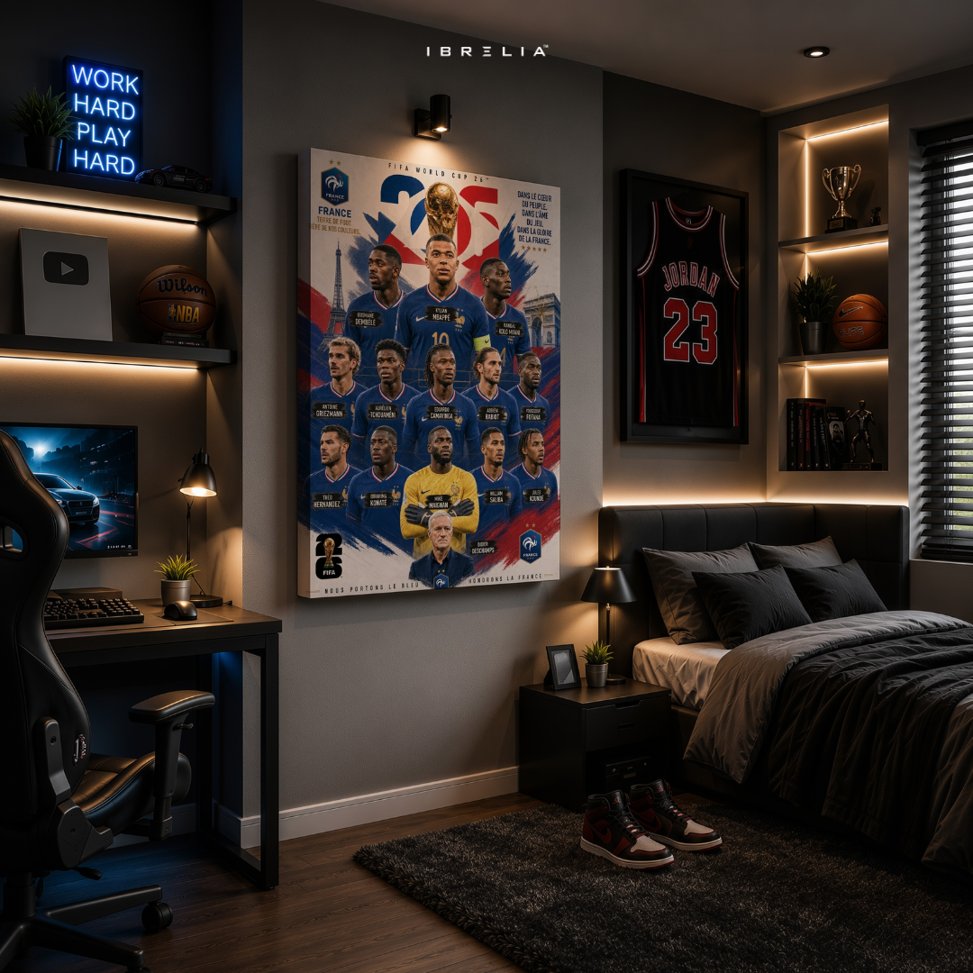 France FIFA World Cup 2026 Team Wall Art – Kylian Mbappé Football Poster | IBRELIA™