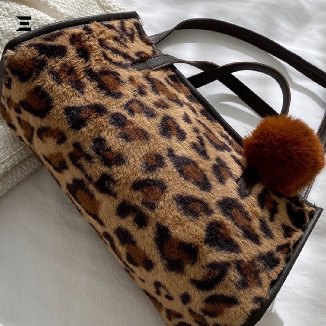 Leopard Faux Fur Tote Bag | Premium Shoulder & Crossbody Bag for Women - IBRELIA™ - IBRELIA