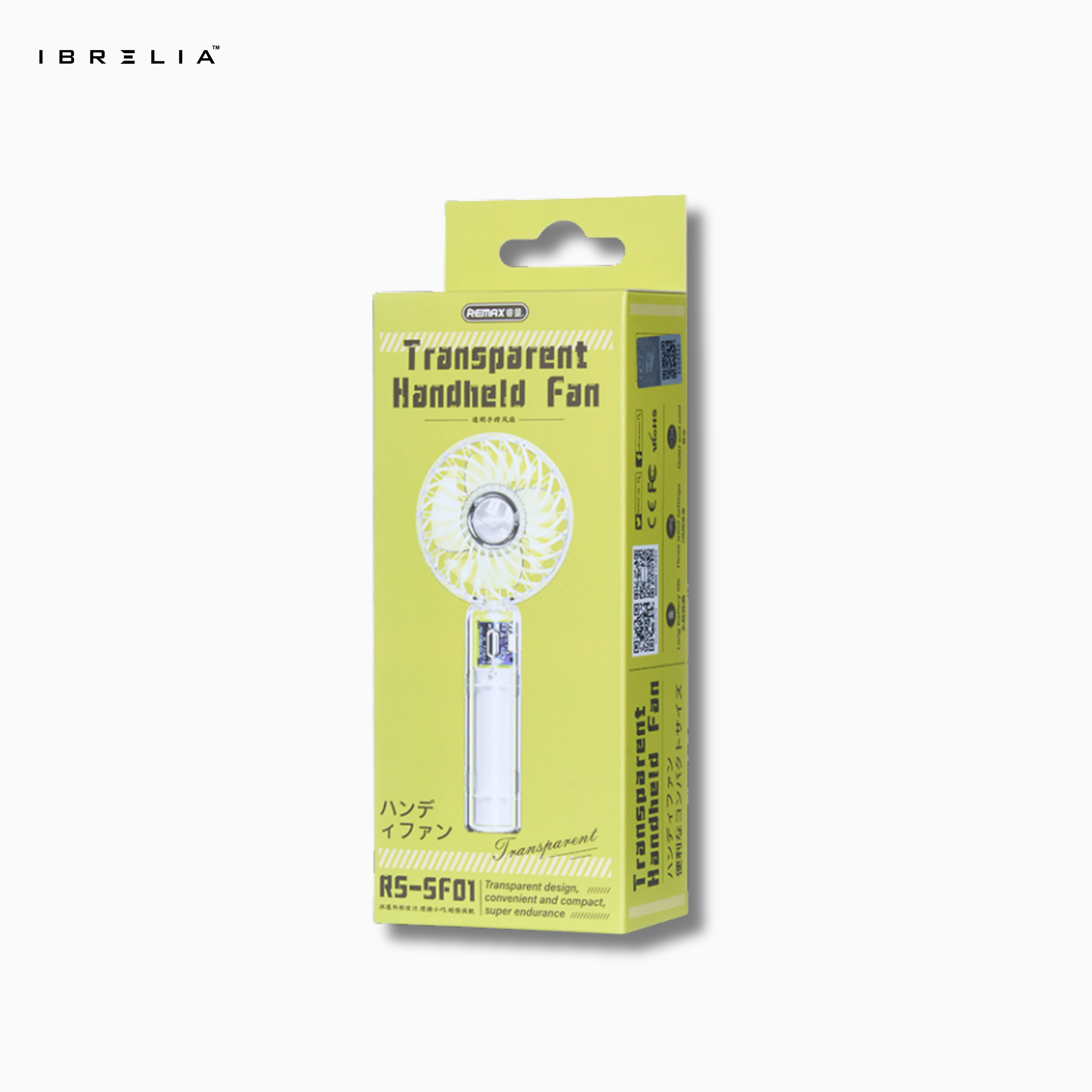 REMAX RS-SF01 Transparent Handheld Mini Fan | Compact Cooling | USB Rechargeable | IBRELIA™