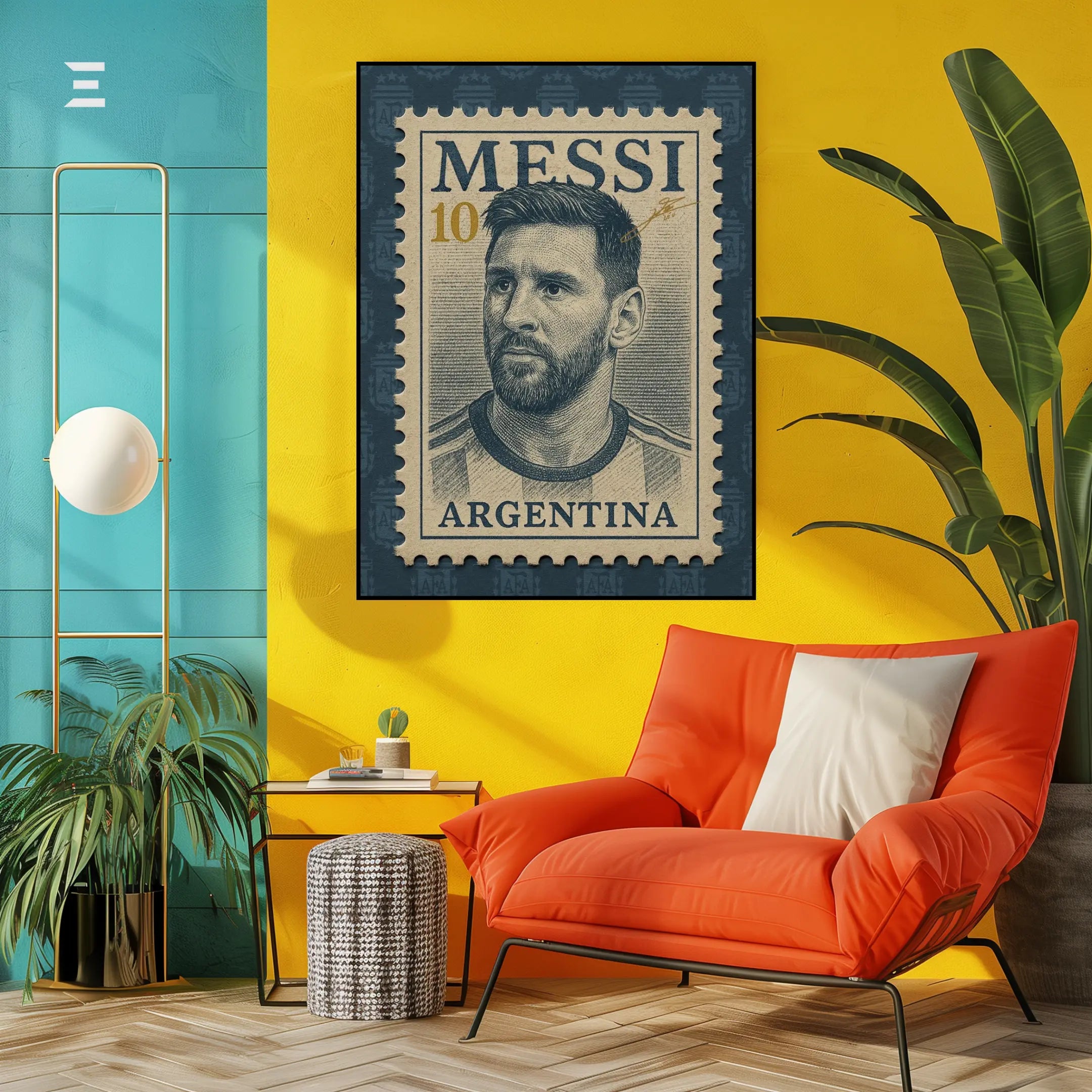 Lionel Messi Resin Wall Art – “Argentina Stamp” Edition | IBRELIA IBRELIA