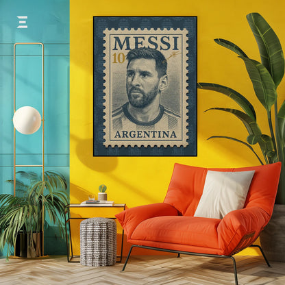 Lionel Messi Resin Wall Art – “Argentina Stamp” Edition | IBRELIA IBRELIA