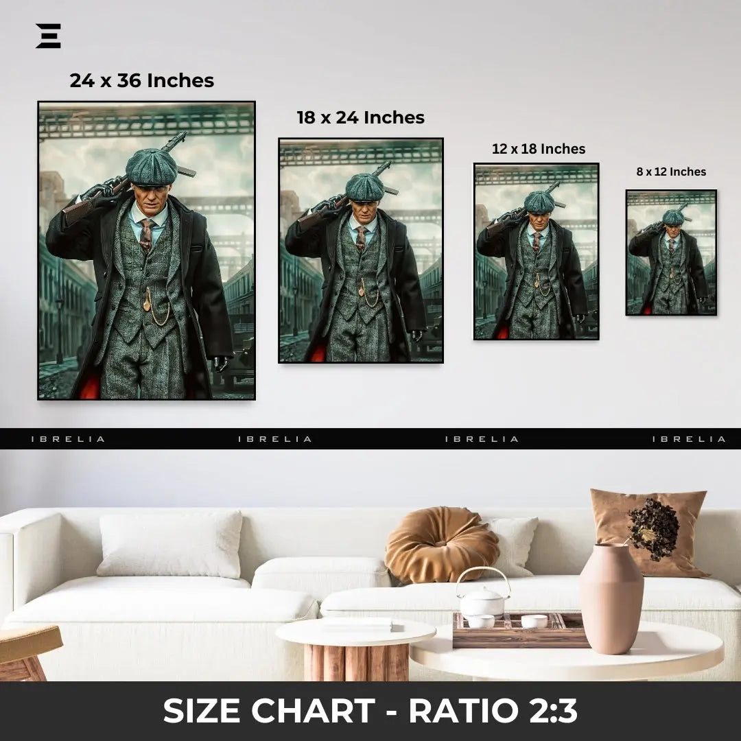 Premium Resin Coated Wall Art – Thomas Shelby with Gun Peaky Blinders Collectible | IBRELIA Pakistan IBRELIA
