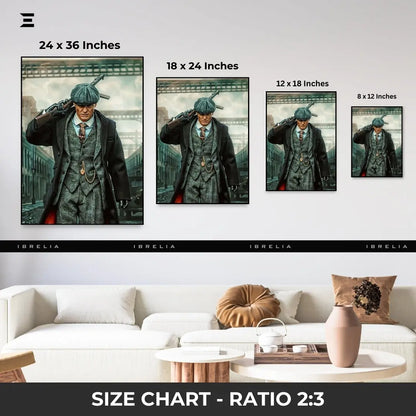 Premium Resin Coated Wall Art – Thomas Shelby with Gun Peaky Blinders Collectible | IBRELIA Pakistan IBRELIA