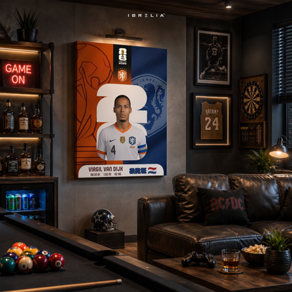 Virgil van Dijk FIFA World Cup 2026 Wall Art – Netherlands Football Captain | IBRELIA™