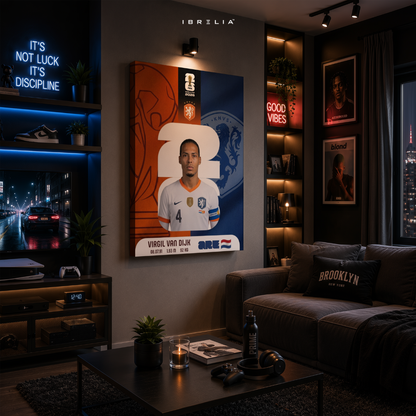 Virgil van Dijk FIFA World Cup 2026 Wall Art – Netherlands Football Captain | IBRELIA™