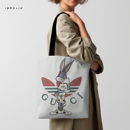 IBRELIA™ Street Bunny Graphic Tote Bag – Urban Cartoon Style Tote IBRELIA