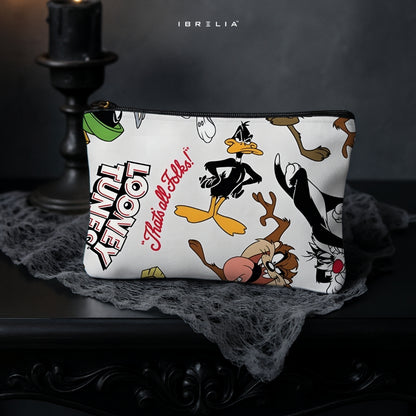Looney Tunes Classic Characters Makeup & Pencil Pouch – Vintage Cartoon Print – IBRELIA™