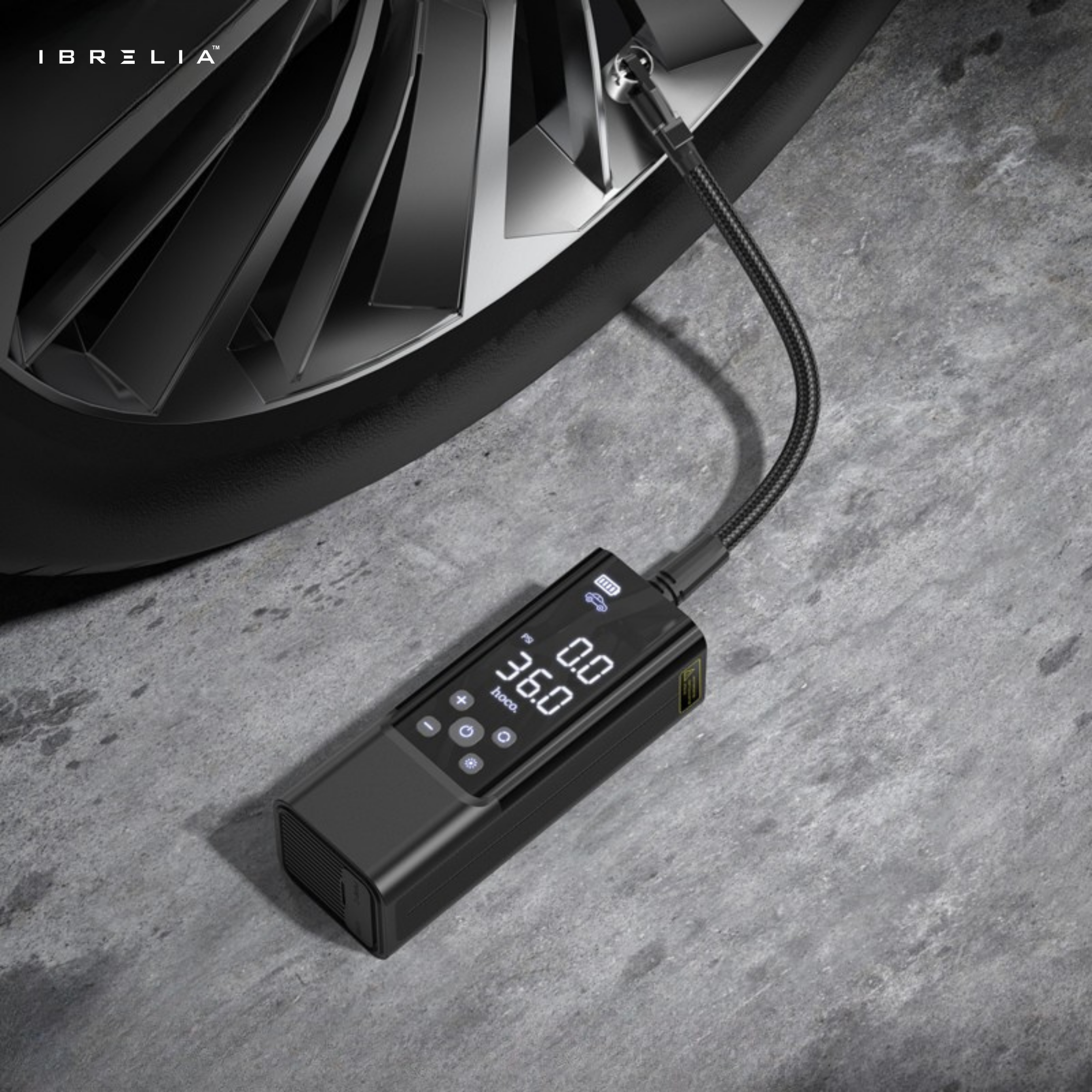 HOCO ZP7 Maddy Portable Smart Air Pump – 5000mAh 2-in-1 Power Bank & Air Compressor | IBRELIA™