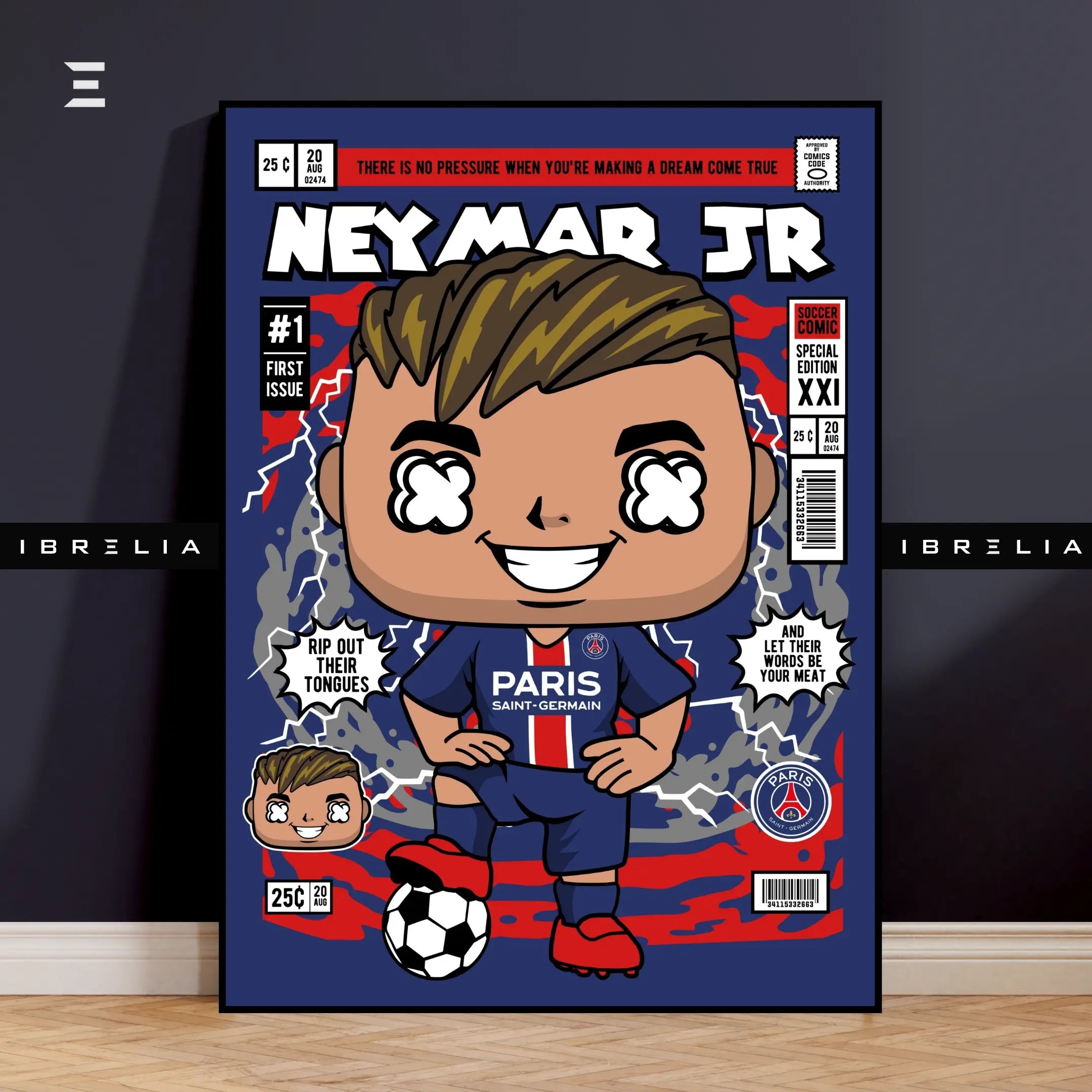 Neymar Jr. Pop Art Resin Wall Art – PSG Comic Style Edition | IBRELIA IBRELIA